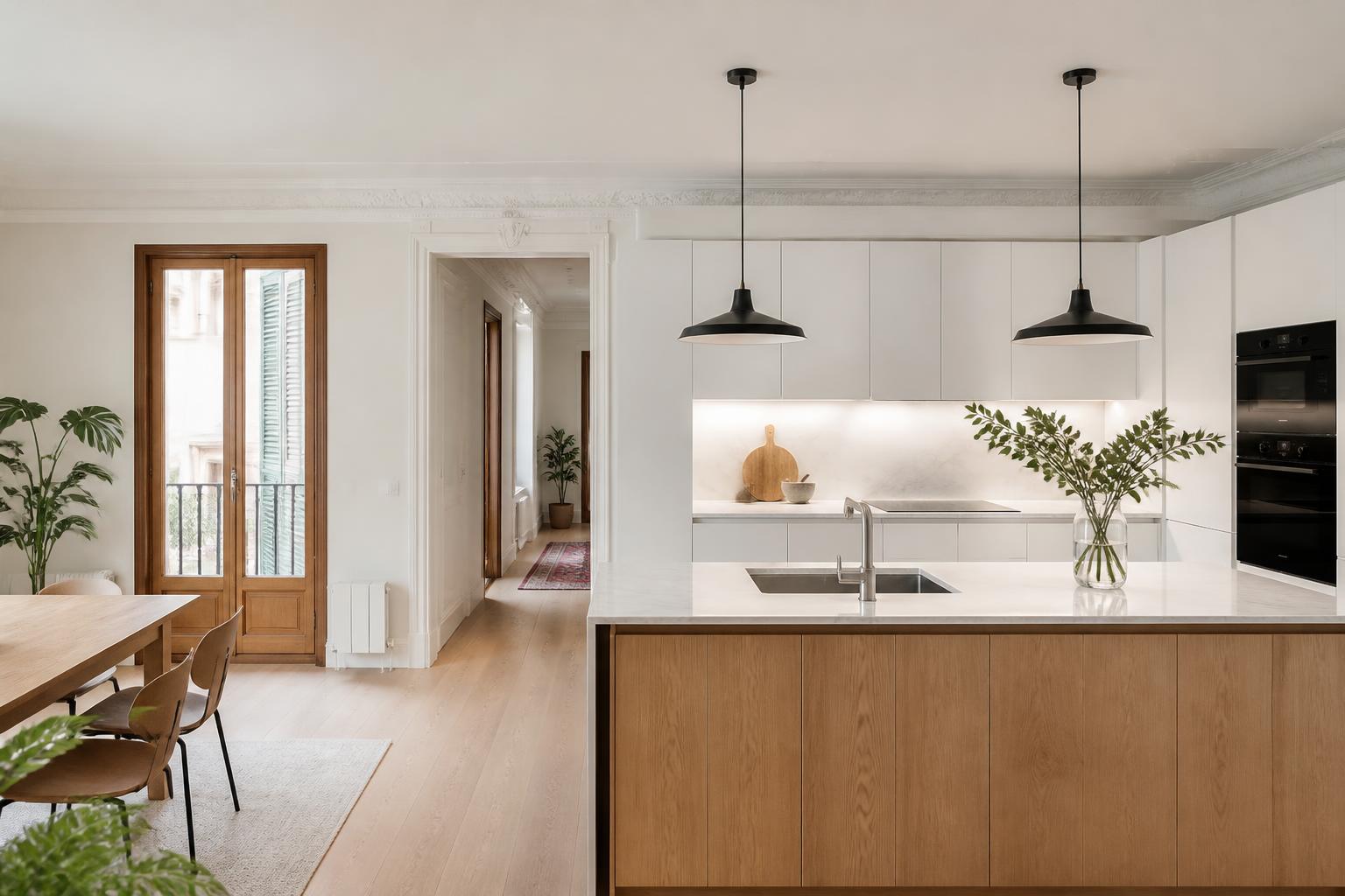 Cocina abierta al salón en Chamberí, Madrid